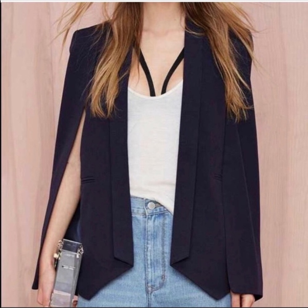 Nasty gal black cape blazer